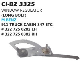 ตัวปรับกระจกหน้าต่าง (แบบสลักยาว) CI Car International รุ่น CI-BZ 3325 #   322 725 0202 LH #   322 725 0302 RH - Product Image 1