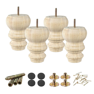 Pied de meuble robuste en bois massif tourné traditionnel pour canapé, lit, table, avec installation facile, fabricant OEM Binh Duong - Product Image 5