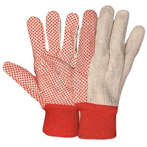 ถุงมือผ้าฝ้ายลายจุดสีแดงพีวีซีขนาด8ออนซ์สำหรับเจาะข้อมือถักกริปพรีเมียมและความปลอดภัยในการทำงานทั่วไป - Product Image 2