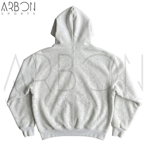 Sudadera con capucha y cremallera a cuadros, reversible, holgada, con estampado gráfico, color gris, nueva llegada 2026, servicio OEM ODM - Product Image 2
