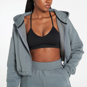 Nueva Sudadera con Capucha Bordada para Mujer 2026, Estilo Urbano, Felpa Francesa, Corte Recortado, 420 GSM, Sudadera Corta de Gran Gramaje - Product Image 1