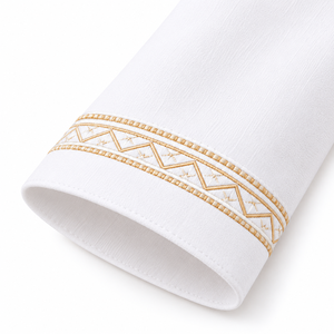 Thobe blanc pour bébés garçons avec broderie dorée, manches longues, Jubba Kandura islamique, vêtements arabes pour nourrissons et tout-petits, Eid Ramadan - Product Image 4
