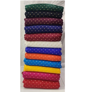 Tissu brocart léger 100% nylon avec motif à pois métalliques |   Tissu jacquard tendance de 44 pouces pour vêtements et tenues ethniques - Product Image 1