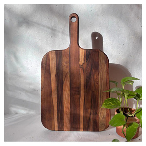 Planche à découper en bois d'acacia de qualité supérieure, fabriquée à la main, naturelle, écologique, durable, antidérapante, passe au lave-vaisselle, très bien notée - Product Image 2