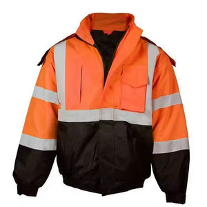 Veste de travail haute visibilité pour hommes, en polyester, réfléchissante, jaune fluo, bleu marine, pour l'hiver 2026 - Product Image 3