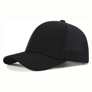 Casquette Snapback Unisexe Noire à 6 Panneaux en Maille, Réglable, Respirante, Couleur Unie, Chapeau Décontracté pour Adultes Printemps-Été - Product Image 3