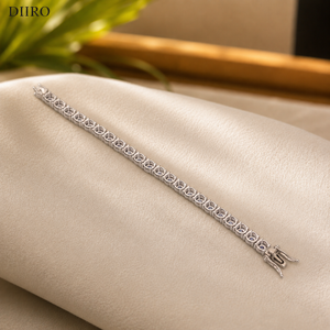 925 Sterling <b>Silver</b> Chain Round Brilliant Cut Diamond Moissanite Tennis <b>Bracelet</b> Women's GRA Certified Trendy - Product Image 5