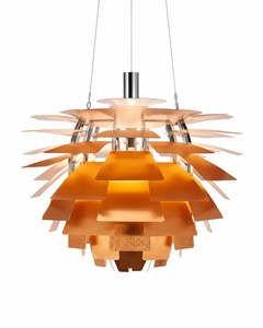Lustre en aluminium anodisé à pétales superposés extra large pour projet d'hôtel de luxe ou de villa - Product Image 1