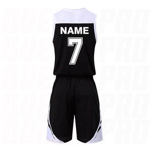Maillots et shorts de basketball haut de gamme noir et blanc en polyester de qualité supérieure pour l'entraînement – Uniformes d'équipe personnalisables - Product Image 2