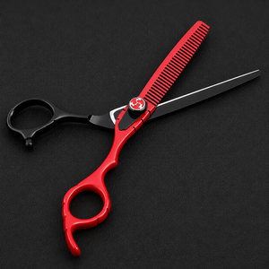 Ensemble professionnel de ciseaux et peignes de coiffure industriels pour droitiers, en acier inoxydable 4Cr13, manche moyen, pour barbier, noir - Product Image 3