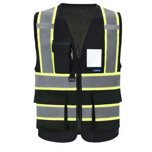 Vêtements de travail de haute visibilité sur mesure avec logo, poches et bande réfléchissante, polyester respirant et antibactérien - Product Image 5