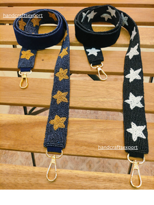 Beaded Star Pattern High Quality Eco-Friendly Lightweight Fashionable <b>Shoulder</b> <b>Strap</b> for Handbags Blue Black Colors Gold - Product Image 1