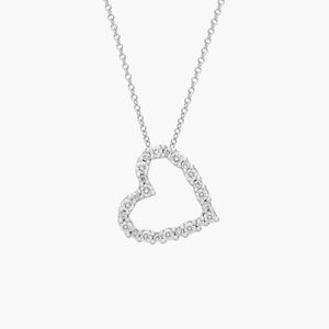 Collar con Colgante de Diamante en Forma de Corazón para Mujer, con Engaste de Platino y Cadena de Caja, Joyería Romántica para Uso Diario - Product Image 1