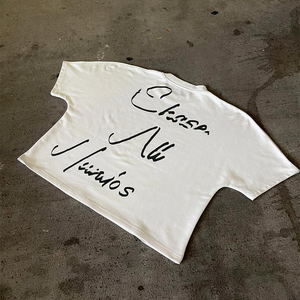 Logo personnalisé, impression silicone haute densité, mélange coton éponge, coupe courte, épaules tombantes, style streetwear, coupe ample et carrée, séchage rapide - Product Image 4