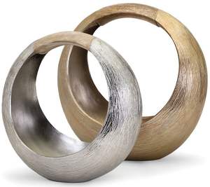 Sculpture Ronde en Aluminium Bronze Antique, Ornement Décoratif Moderne pour Table d'Appoint, Art d'Intérieur pour Maison et Bureau, Pièce d'Exposition pour Magasin - Product Image 1