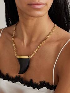 Collar con colgante de espiga chapado en oro para mujer, estilo punk, conjunto de joyería de resina acrílica, accesorio de moda para fiesta, colgante para el cuello de mujer - Product Image 1