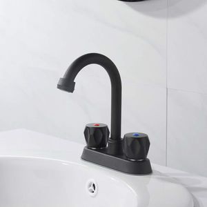 Rubinetto per lavabo da bagno in acciaio inossidabile a 2 maniglie con scarico a scomparsa e tubo flessibile, per un stile di lusso - Product Image 4