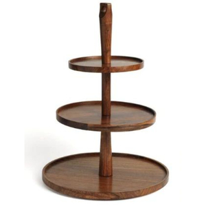 Soporte para Pastel de 3 Niveles de Madera y Metal, Diseño Personalizado, Hecho a Mano, de Madera de Mango, Venta al Por Mayor - Product Image 2