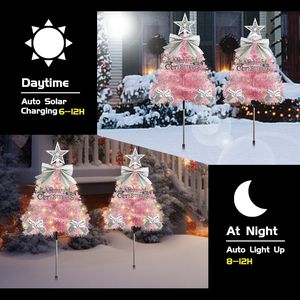 4 Pack Mini Xmas Solar Pathway <b>Lights</b> Waterproof DIY Outdoor Christmas <b>Tree</b> Stake Decorations Christmas <b>Tree</b> Ornament - Product Image 2