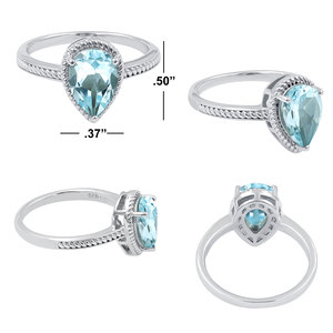 Gourik Women's Vintage Stype 925 Sterling <b>Silver</b> Wedding Gemstone 10x7mm Pear Shape Natural Citrine Prong Setting <b>Ring</b> - Product Image 4