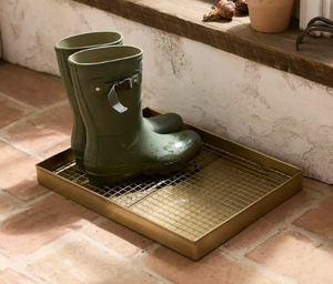 ACUBE INDUSTRIES ACI25-332 Plateau à chaussures rond en aluminium avec design en grille pour table, style Art Déco, finition durable pour l'extérieur - Product Image 2
