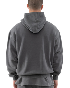 <b>Men's</b> Gray Hooded <b>Sweatshirt</b> Loose Fit Woven Eco-Friendly 180g Casual Solid Color Spring Wear - Product Image 4