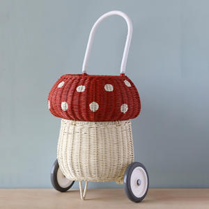Juguetes para niños al por mayor, carrito de mimbre natural, cesta, maleta, bolsas con ruedas para cochecito al precio más bajo - Product Image 5