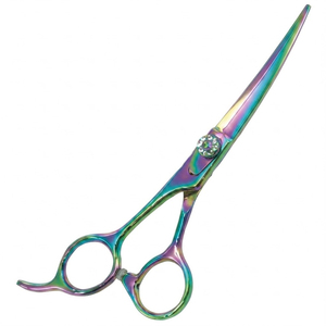High Quality Premium Multi Colour Stainless Steel Hair <b>Shears</b>, Professional Barber Salon <b>Tools</b>, Crystal Adjustment Screw - Product Image 1