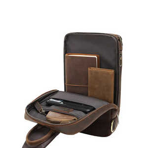 Nuevo Diseño con Cierre de Cremallera, Portátil, Venta al por Mayor, Maletín de Cuero Auténtico Crazy Horse Vintage Personalizado para Hombre - Product Image 4