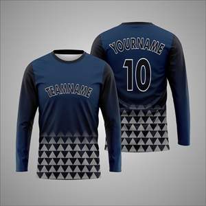 Camiseta deportiva de manga larga con sublimación personalizada – Camiseta de entrenamiento atlético con impresión de número y nombre de equipo personalizados - Product Image 1