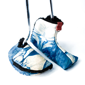 Natural Indigo-Dyed Leather <b>Putter</b> <b>Cover</b> - <b>Putter</b> <b>Head</b> <b>Cover</b> Driver Golf Headcover - Product Image 1