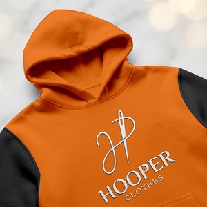 Sweat à capuche pour homme Hooper, couleur orange, manches régulières, en polaire polyester/coton, respirant, séchage rapide, streetwear d'hiver - Product Image 5