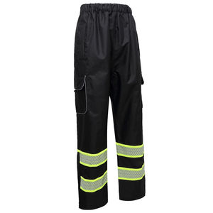 Pantalon de travail pour homme RICSA INTERNATIONAL en polyester noir certifié CE avec bandes réfléchissantes, style cargo, haute visibilité, type uniforme - Product Image 5