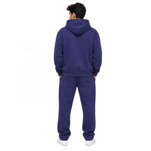 Conjunto Deportivo Corto con Logotipo Personalizado, Forro Polar, 500gsm, Grueso, Unisex, Sudadera Corta con Hombros Caídos, Pantalones Deportivos de Corte Recto - Product Image 3
