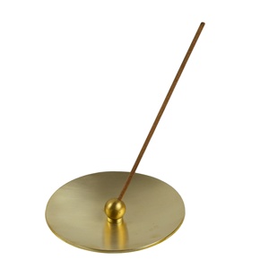 Vajilla de bola de incienso con diseño de Metal de latón dorado, pequeño soporte de incienso pulido para incienso - Product Image 3