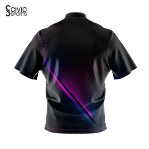 Custom <b>Dart</b> Jersey Cheap Sports Bowling Uniform Men's 100% Polyester USA Hot Sale Zipper Dartboard Shirts - Product Image 4