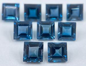 พลอยโทแพซสีน้ำเงินลอนดอนทรงเหลี่ยมเจียระไน 5 เม็ด ขนาด 4 มม. 5 มม. 6 มม. สำหรับทำเครื่องประดับ - Product Image 5