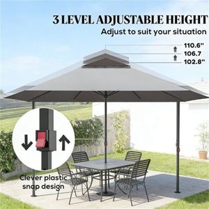 Gray Pop-Up <b>Canopy</b> <b>Tent</b> Without Base Convenient Party Sunshade - Product Image 4