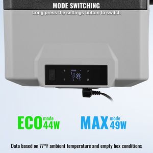 Congelador Portátil de 50 L de Una Sola Zona, Refrigerador para Auto de 12 Voltios con Ruedas y Asa -4 F-68 F 12/24V - Product Image 5