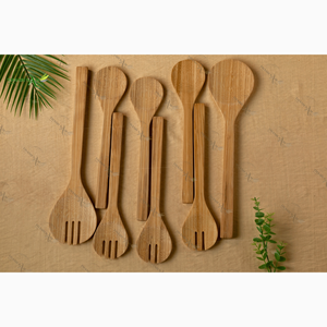 ชุดเครื่องครัวให้ความอบอุ่นในบ้านชุดอุปกรณ์ทำอาหารจากไม้ไผ่รวมทั้งไม้พายทนทานและเป็นมิตรกับสิ่งแวดล้อม - Product Image 3