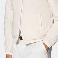 Blouson Bomber Homme Zippé Décontracté Automne Respirant Coupe-Vent Polyester Couleur Unie Coupe Droite Doublure Polaire Coton