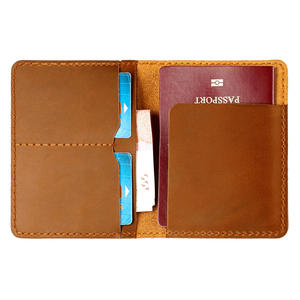 Ready to Ship Stock Crazy Horse Leather Passport Cover Genuine Leather Passport <b>Holder</b> <b>Travel</b> <b>Document</b> Organizer with Card Slots - Product Image 1