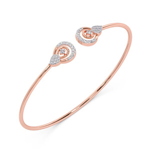 Interwoven Twisted Mesh Diamond Link <b>Bangle</b> <b>Bracelet</b> - Product Image 2