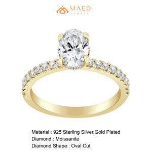 Bague de fiançailles ovale en moissanite plaquée or rose, élégante, bijoux de luxe pour femmes, style New York, cadeau de mariage haut de gamme - Product Image 6