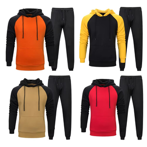 ชุดเซ็ตฮู้ดดี้ผู้ชายแบบ 2 ชิ้น สีตัดกัน ดีไซน์ใหม่ คุณภาพสูง ขายส่ง - Product Image 1