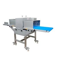Cortadora de Carne Horizontal Pequeña de Acero Inoxidable Dezoton, Máquina para Filetear Pechuga de Pollo y Tocino con Cinta Transportadora