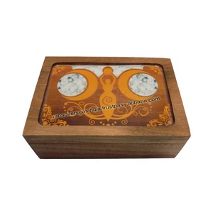 Goddess Pattern Wooden Jewelry Organizer <b>Case</b> With Enamel Color for Bracelets and <b>Earrings</b> - Product Image 1