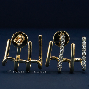 Boucles d'oreilles clous de luxe en or 14 carats avec diamants de laboratoire pour hommes et femmes, coupe ronde classique, éclat brillant, pour usage quotidien, élégantes et tendance - Product Image 4