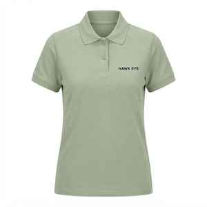 เสื้อโปโลผู้หญิงสีเขียวอ่อน แขนสั้น ปักโลโก้ แบรนด์ฮอว์คอาย ผ้าคอตตอนปิเก้ สไตล์ลำลอง - Product Image 6