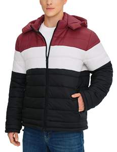 Blouson d'hiver matelassé pour homme en toile de haute qualité, personnalisé, avec col à capuche amovible, séchage rapide, respirant, style urbain - Product Image 1